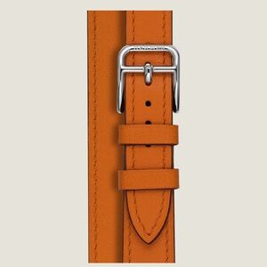 Hermes Heure H model 25mm Double Tour Watch Strap Orange - BAND ONLY